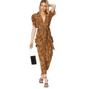 138) GILNER FARRAR Jade Viper Jumpsuit MSRP $329 FLAW